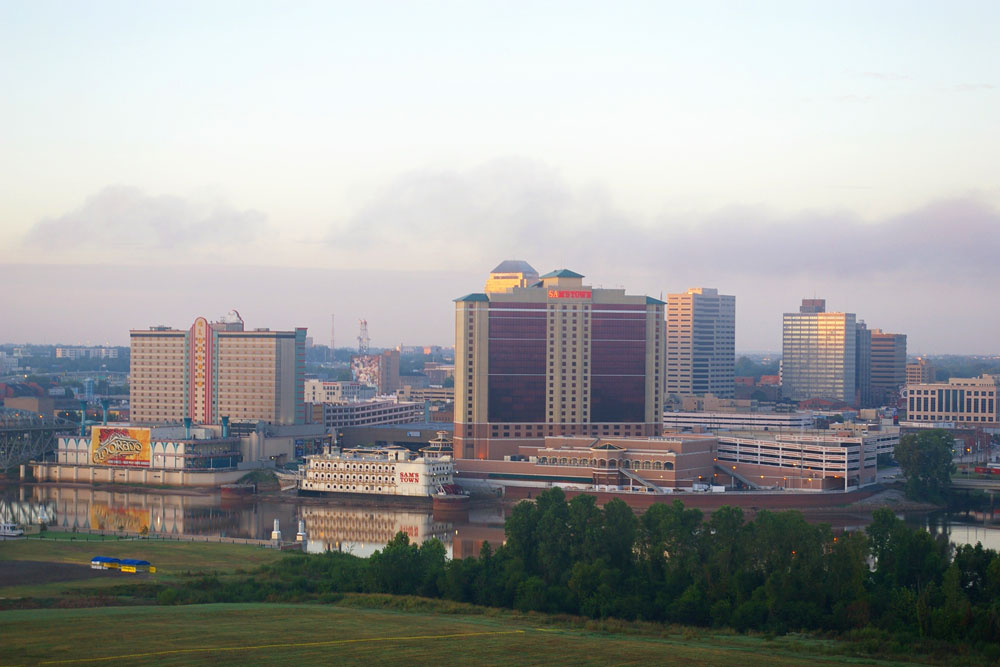 This is a picture of Shreveport's two casinos, Sam's Town and the Eldorado
