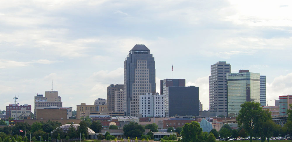 Distant picture of downtown Shreveport looking from the Bossier side of Red River.
